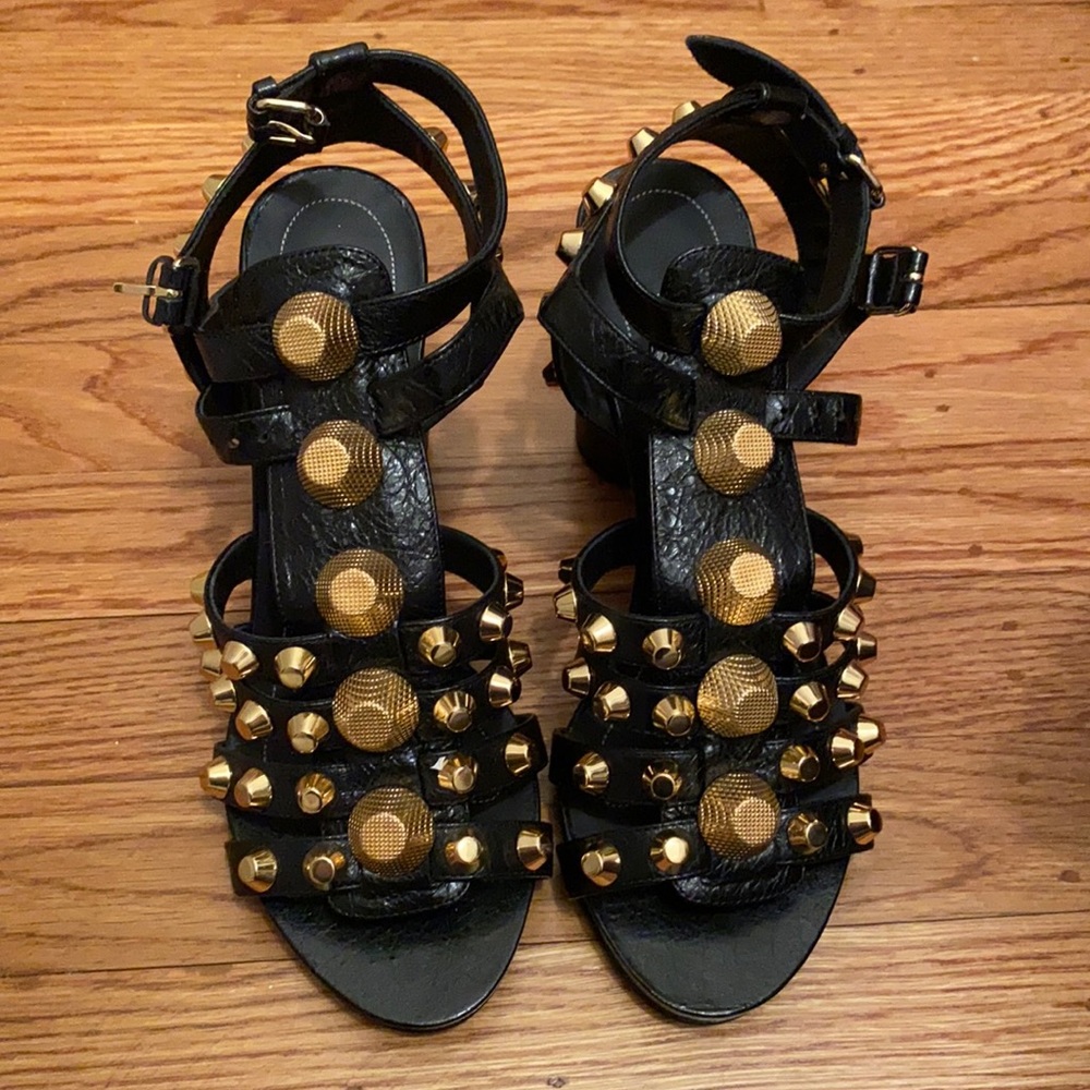 Black and Gold Balenciaga Heels